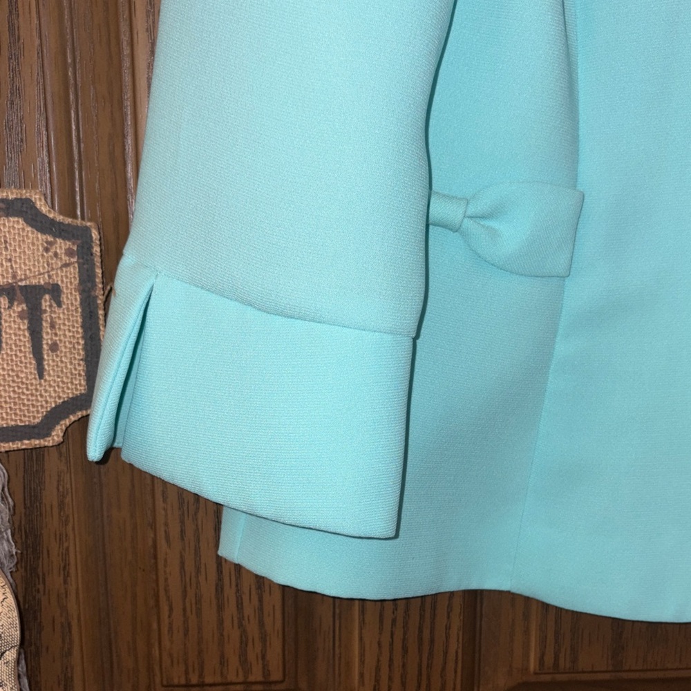 Studio I Aqua Blazer with Flower Buttons - Picture 4 of 5